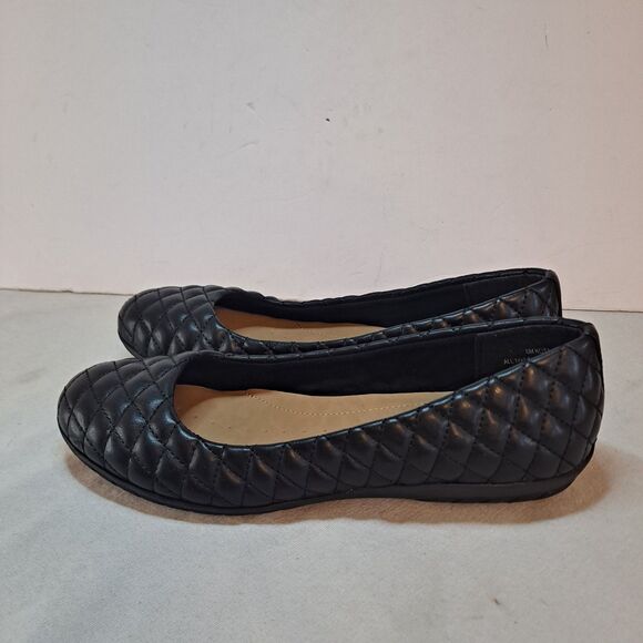 Axxiom Kota Quilted Ballet Flats Women's Size 8M Black Faux Leather - Picture 2 of 10